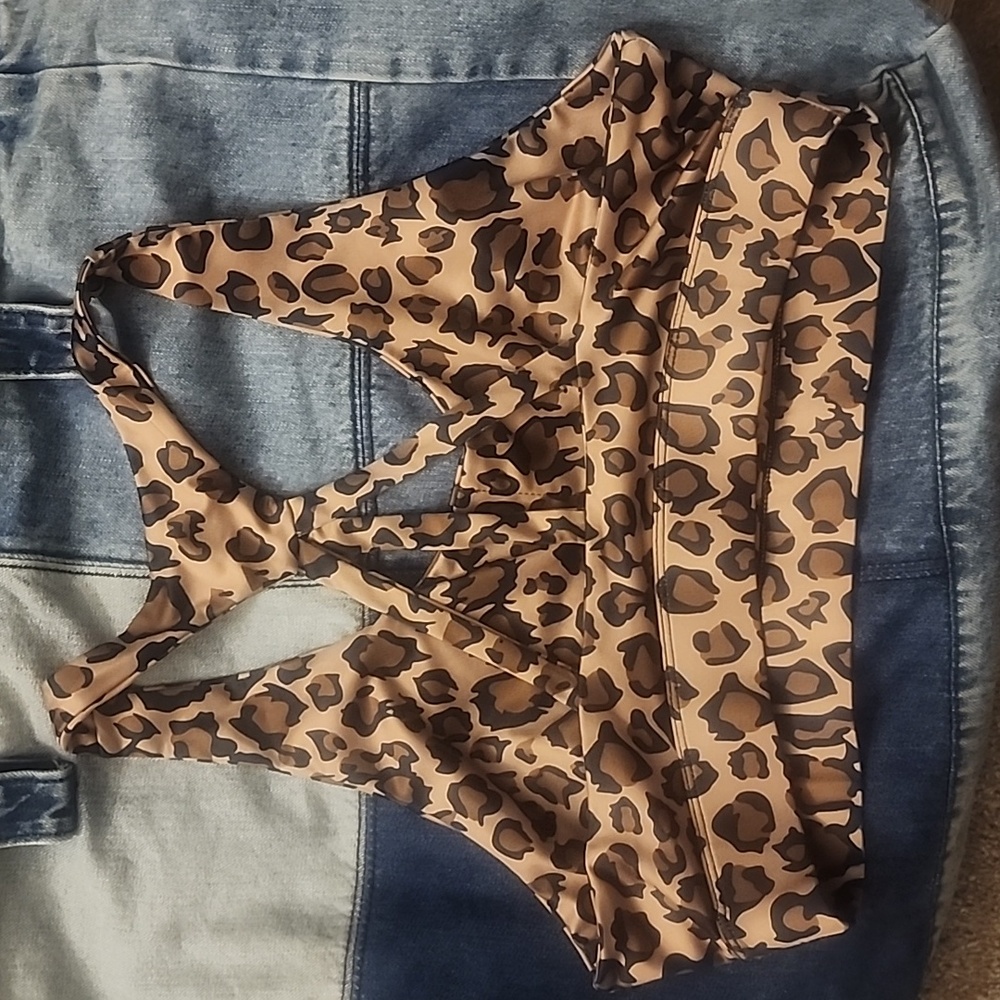 Cheetah print sports bra